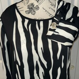 Elegant Zebra Print Women's Blouse